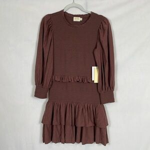 Nation Ltd ABBY DRESS  Size M NWT Smocked Peplum Dress